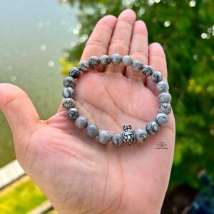 Picasso Jasper Lion Stretch Beaded Bracelet 🦁